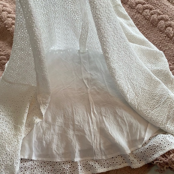 Nicole Miller White Floral Eyelet A-line Dress SZ 8 - Picture 5 of 6